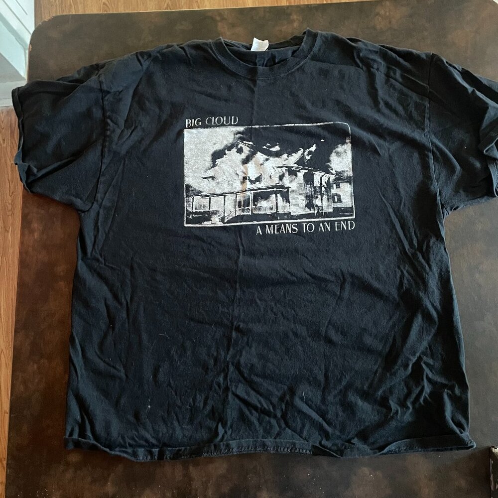 2XL Fire Burning - Black and White Tee